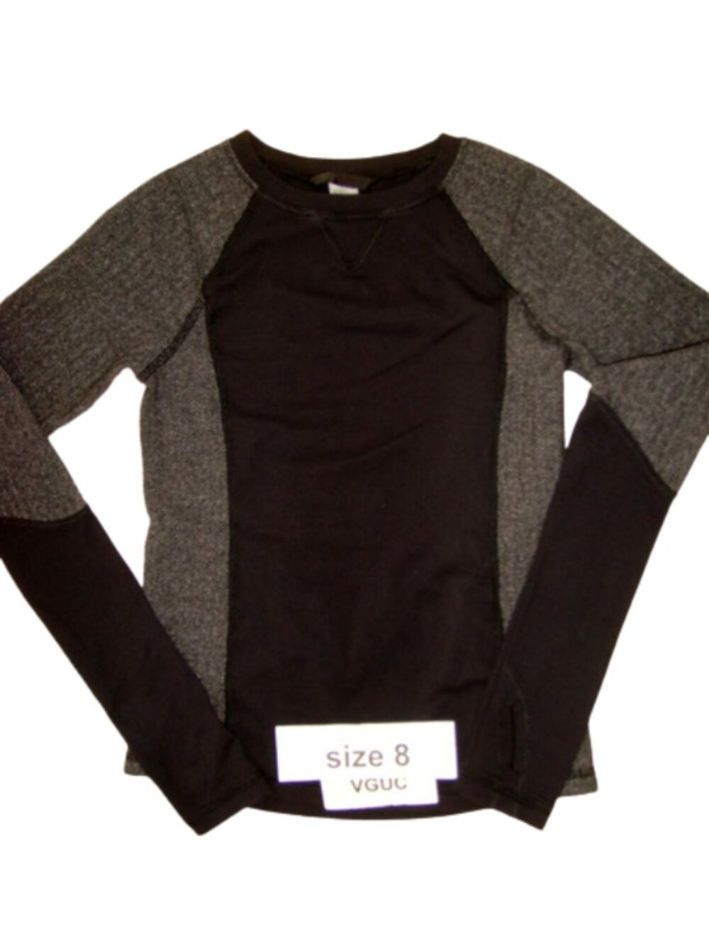 Ivivva Girl by Lululemon 🍋 long sleeve black with herringbone pattern size 8